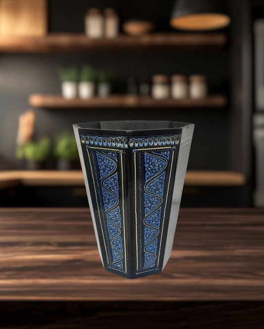 Wooden Dustbin - Hand carved Decorative Wooden waste bin for Home & office