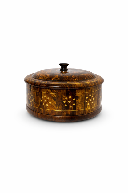 Wooden Hotpot with Steel Bowl - Insulated Food Warmer