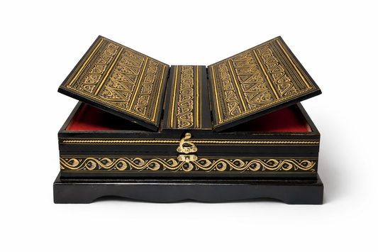 Hand Carved Wooden Quran Box - Premium Islamic Storage