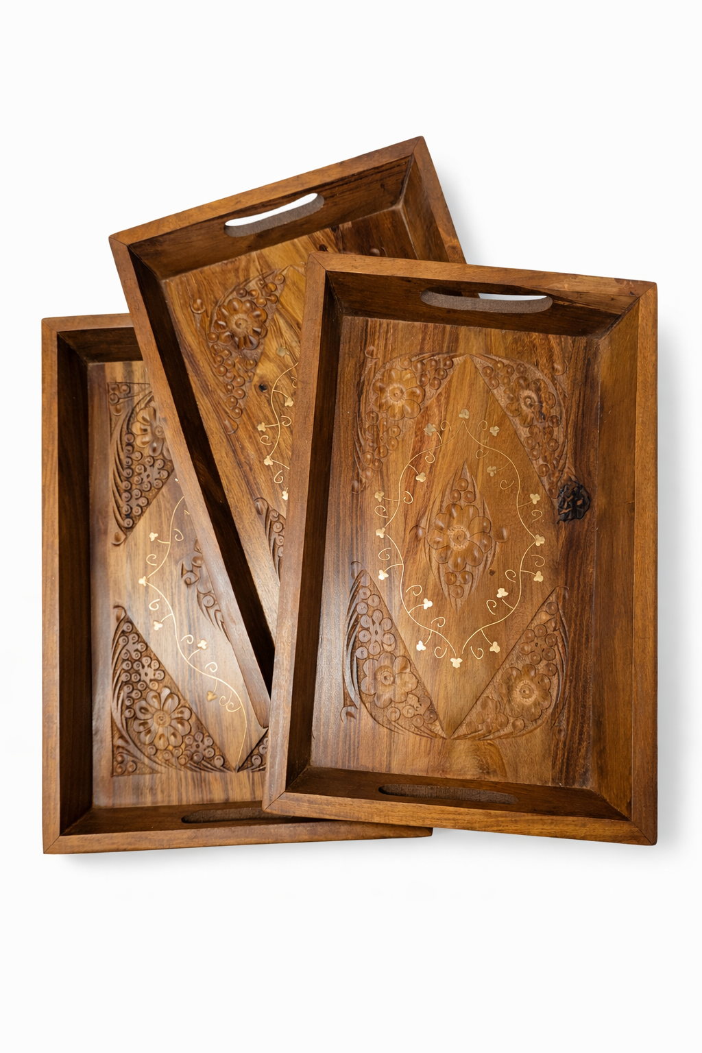 Wooden Serving Tray Set